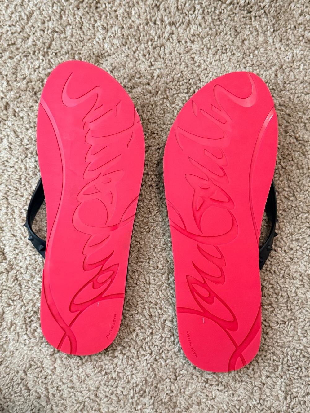 Christian Louboutin Black Studded Flip Flop Sandals - Picture 5 of 5